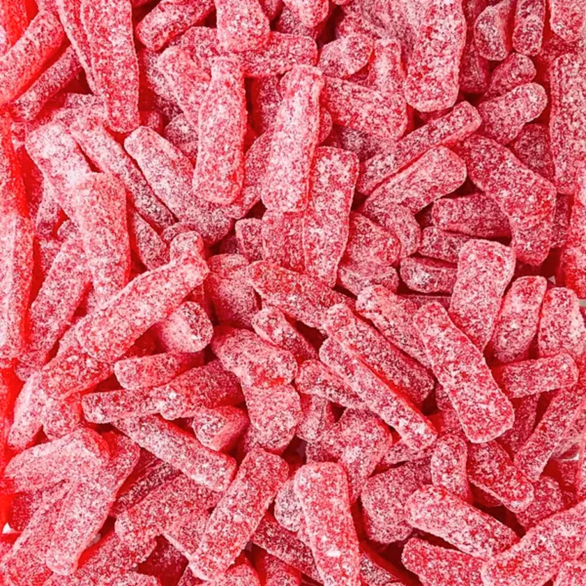 Grahns Swedish HALLONSHOTS Sour Raspberry Soda Bottles 7 lbs