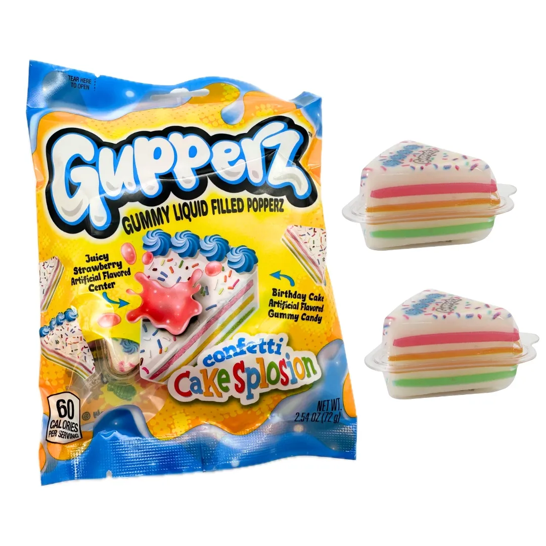 Gupperz Gummy Liquid Filled Confetti Cake 2.54 oz Bag