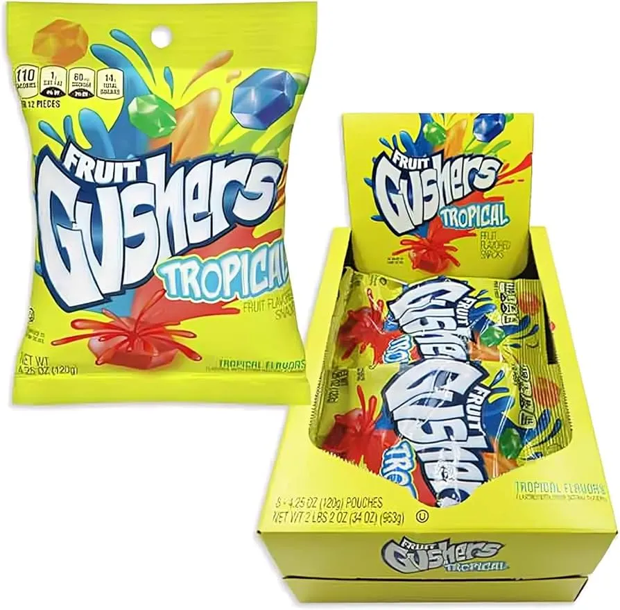 Gusher 8 Ct 4.25 Oz Tropical Pouches Tray