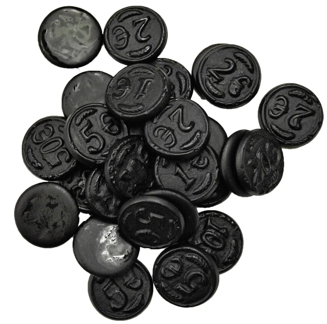 Gustaf Salt Black Dutch Licorice Money Coins 2.2