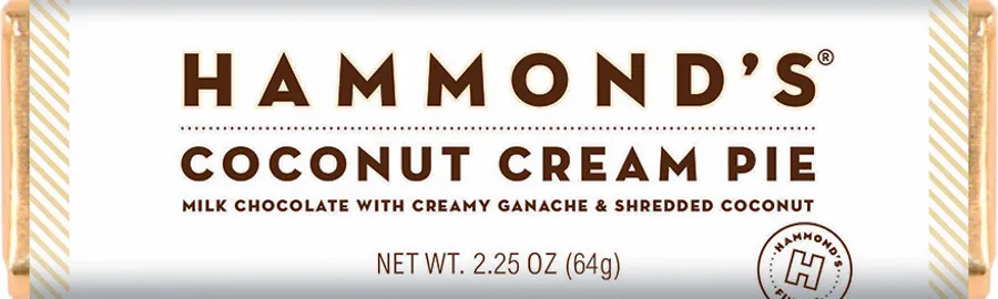 Hammond's Coconut Cream Pie Milk Chocolate Bar 2.25 oz 12 ct