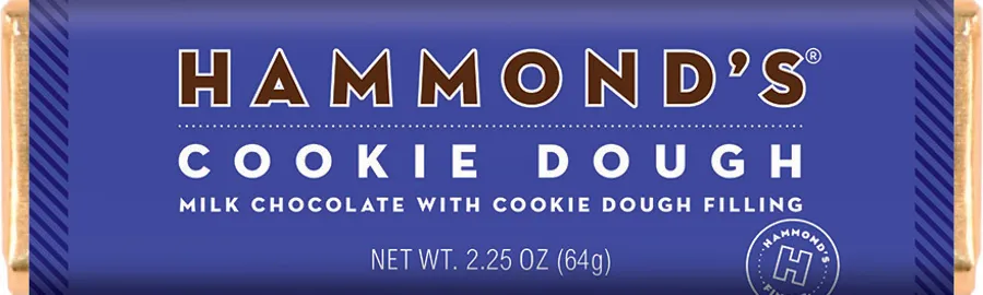 Hammond's Cookie Dough Milk Chocolate Bar 2.25 oz 12 ct