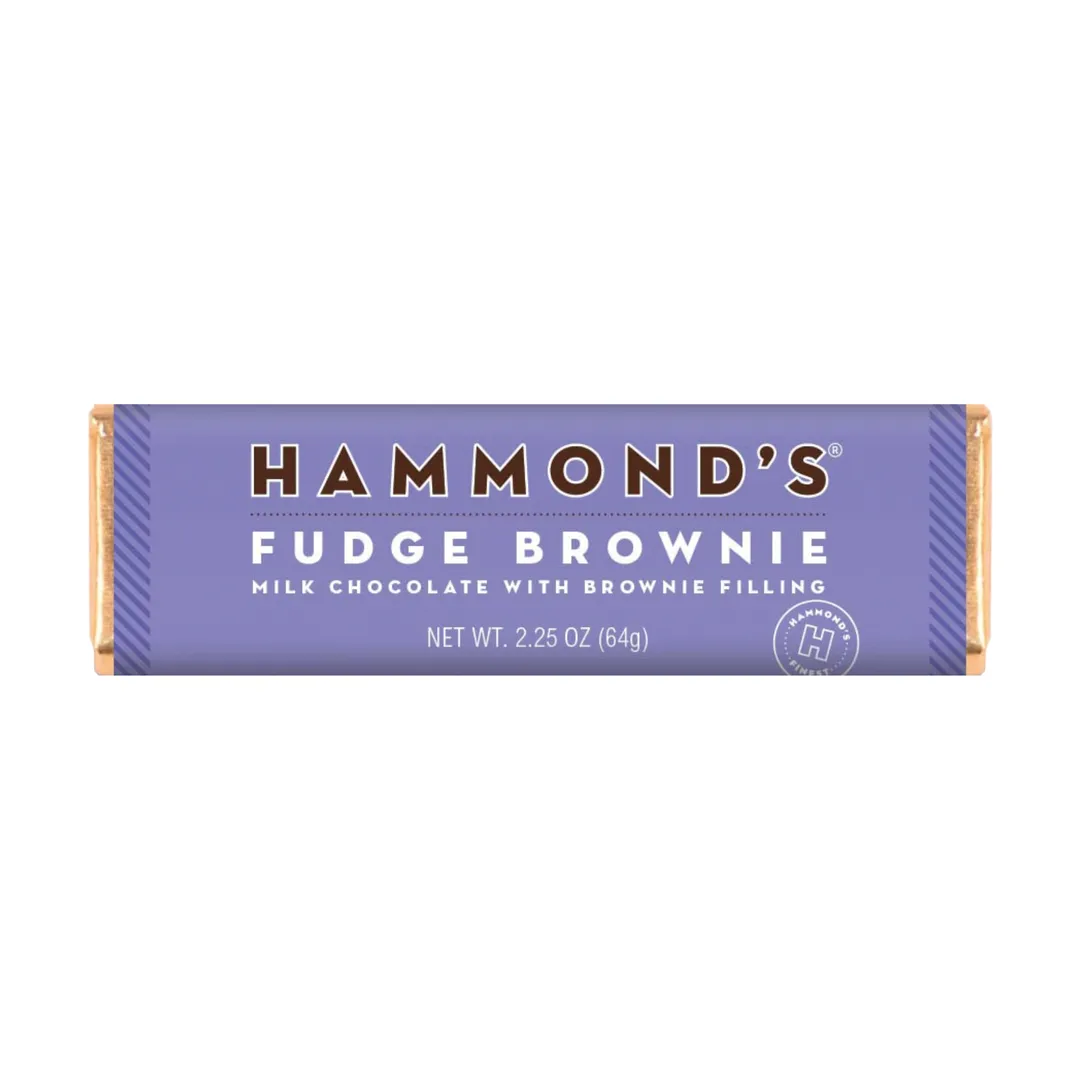 Hammond's Fudge Brownie Milk Chocolate Bar 2.25 oz 12 ct