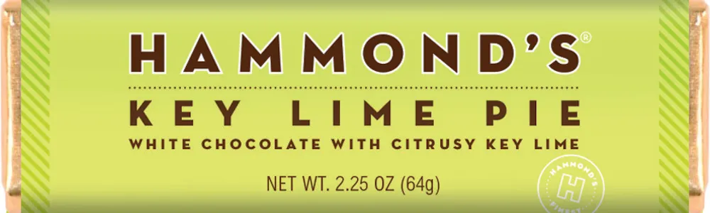 Hammond's Key Lime Pie White Chocolate Bar 2.25 oz 12 ct