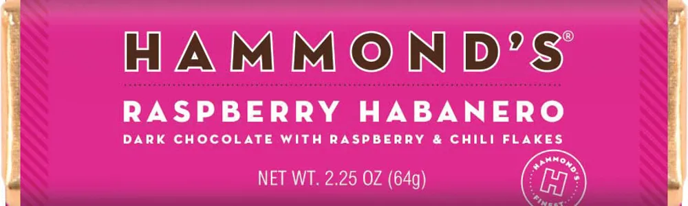 Hammond's Raspberry Habanero DarkChocolate Bar 2.25 oz 12 ct