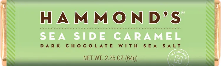Hammond's Sea Side Caramel Dark Chocolate Bar 2.25 oz 12 ct