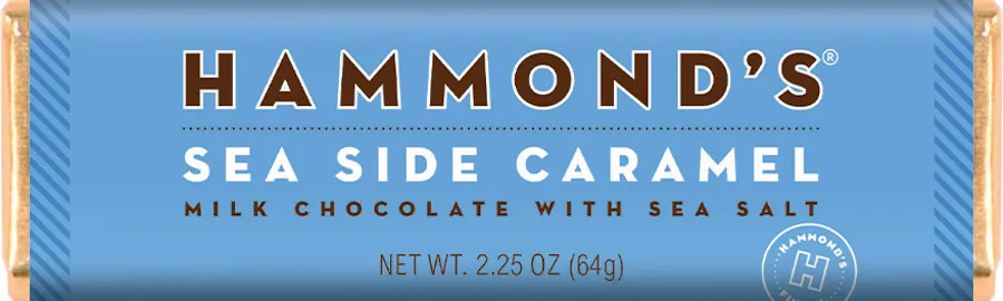 Hammond's Sea Side Caramel Milk Chocolate Bar 2.25 oz 12 ct