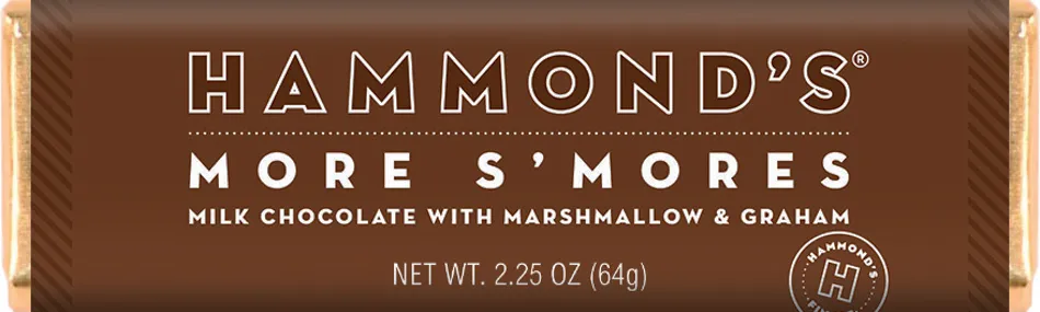 Hammond's Smores Marshmallow Milk Chocolate Bar 2.25 oz 12 ct
