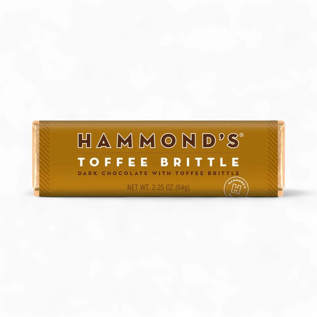 Hammond's Toffee Brittle Dark Chocolate Bar 2.25 oz 12 ct
