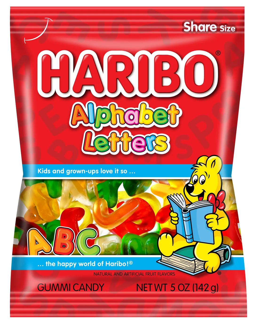 Haribo 5 Oz Alphabet Letters Peg Bag