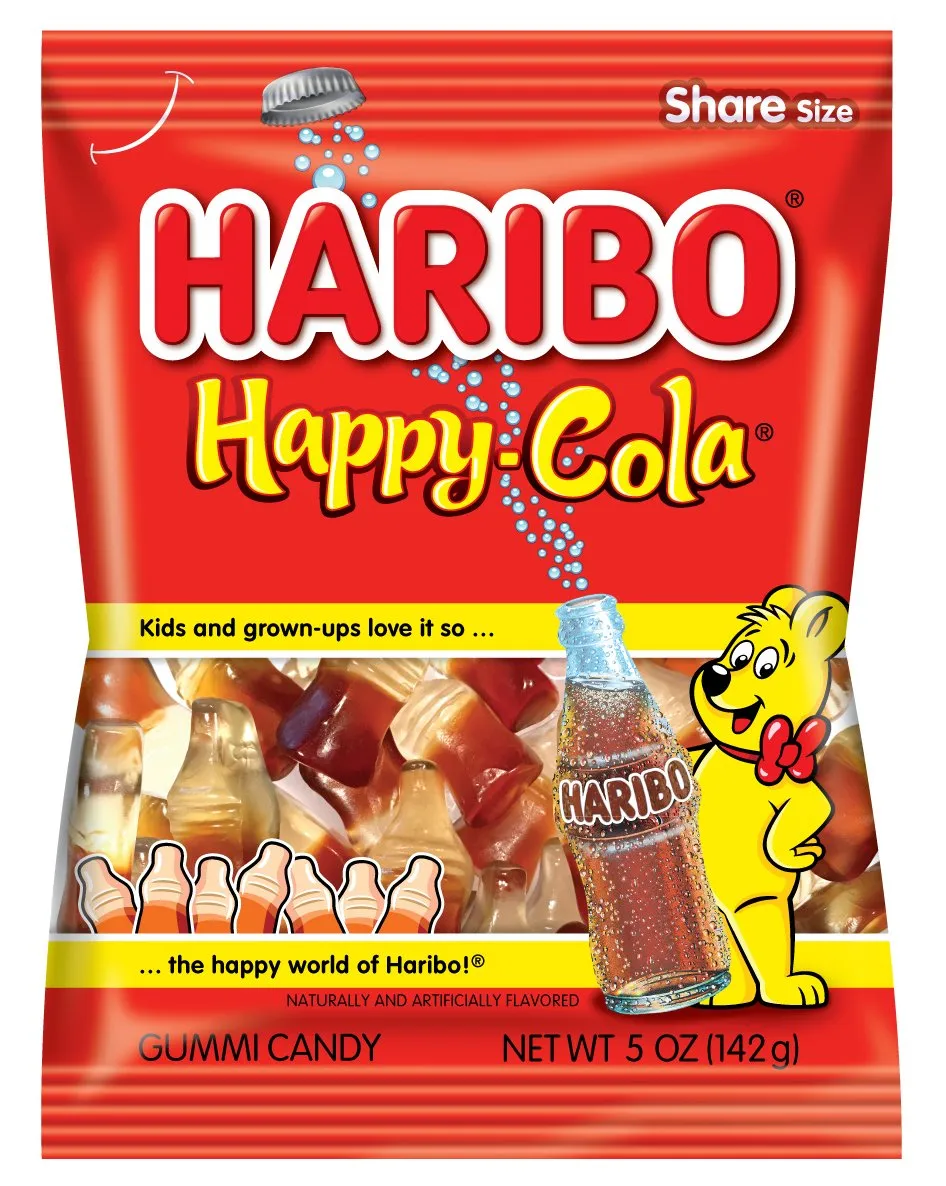 Haribo 5 Oz Happy Cola Peg Bag