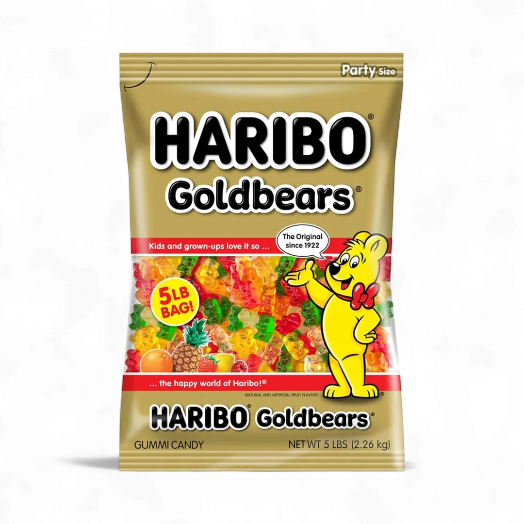 Haribo Goldbears Gold Bear Gummy 5 Pound Bulk Bag