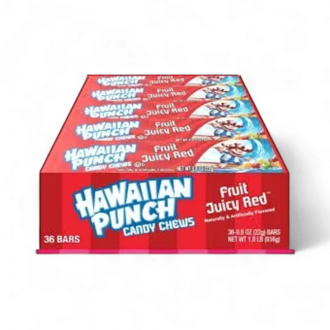 Hawaiian Punch Candy Chews Juicy Red 36 Count 0.80 Ounce Bars Tray
