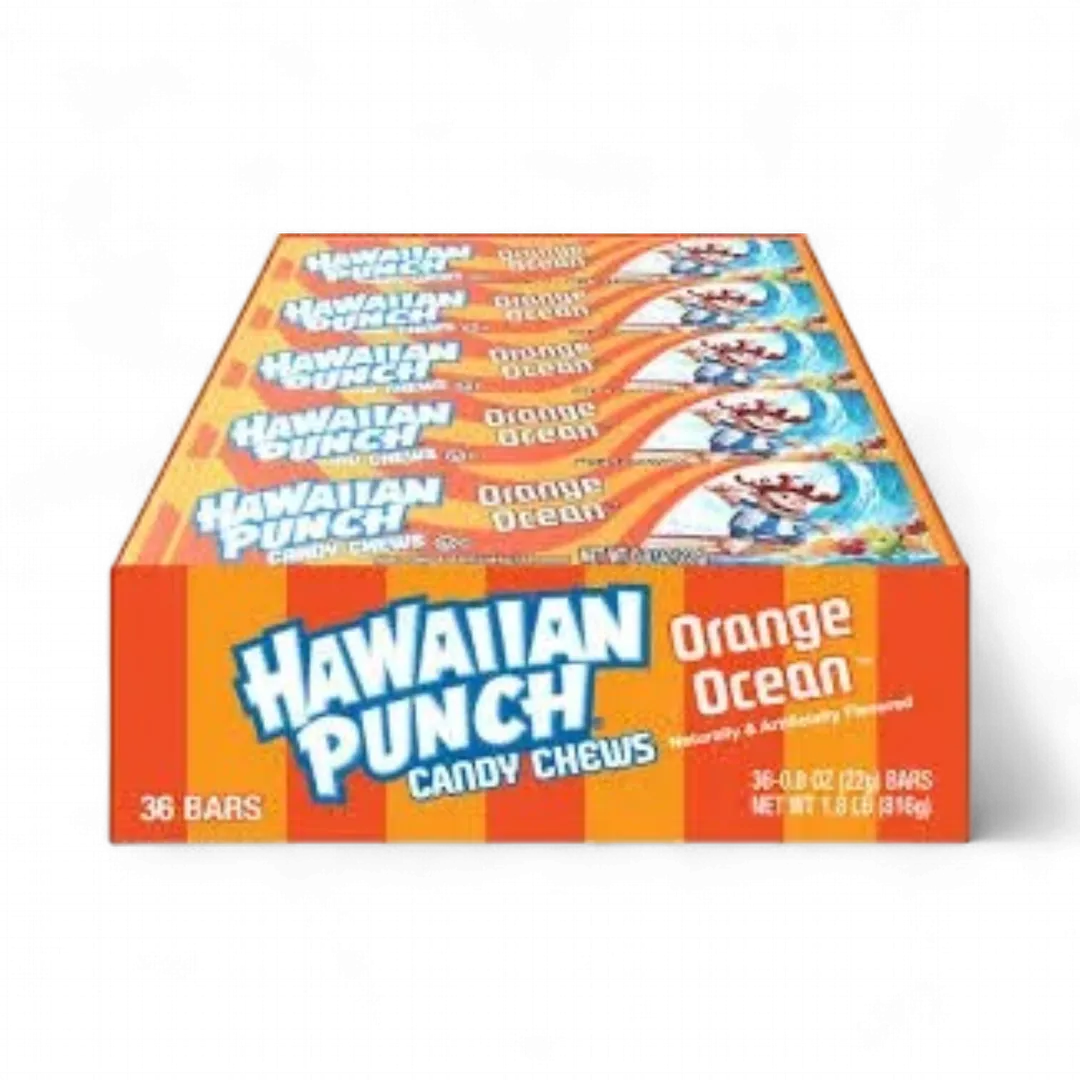 Hawaiian Punch Candy Chews Orange Ocean 36 Count 0.80 Ounce Bars Tray