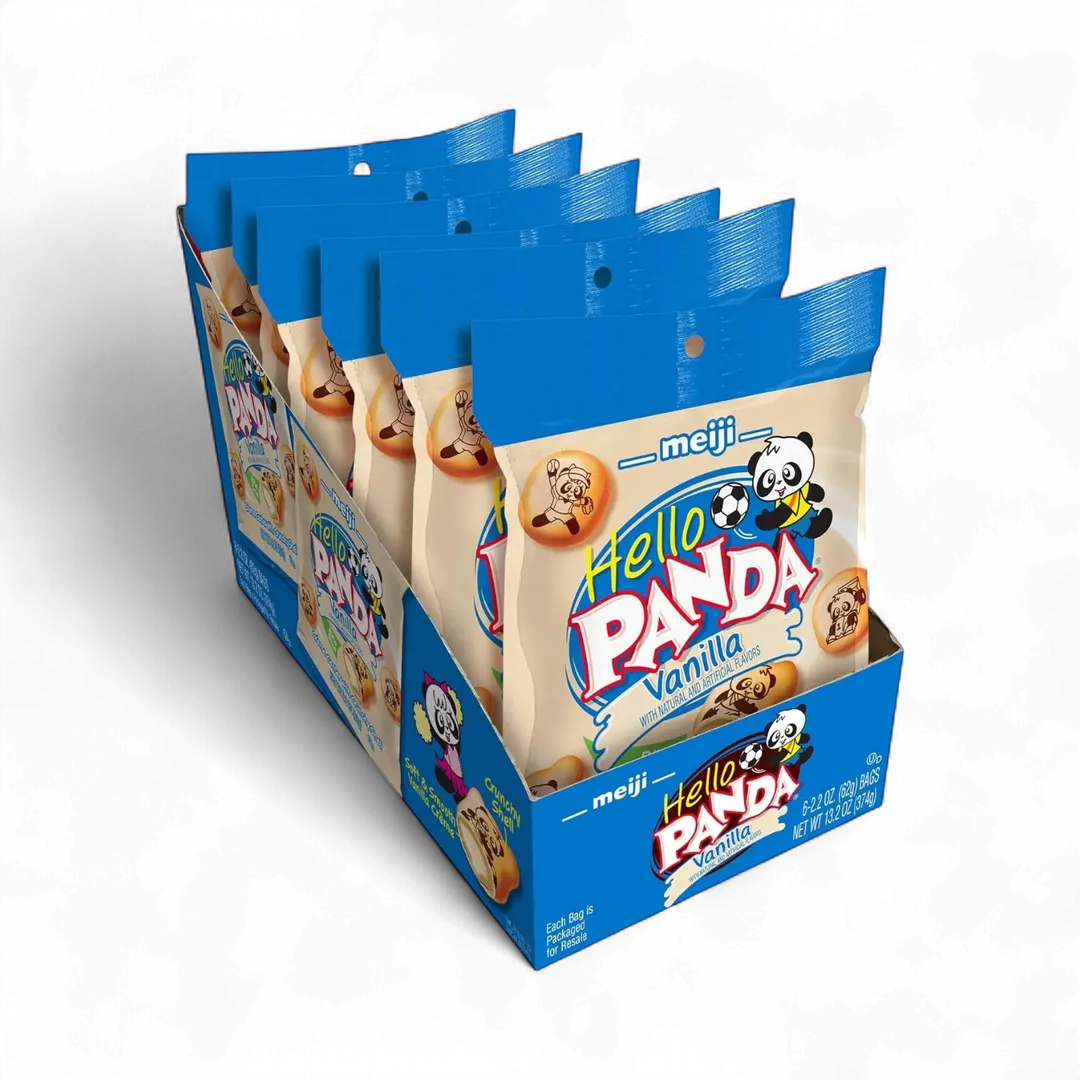 Hello Panda Vanilla Cookies 6 Count 2.2 Ounce Bags Tray