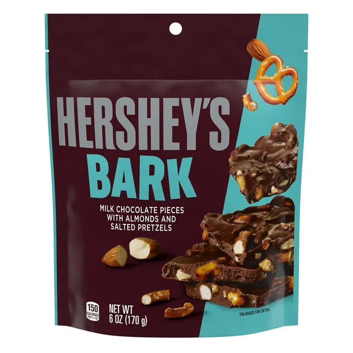 HERSHEY'S Milk Chocolate Candy Bark Almonds Pretzels 6 oz 3 Pack