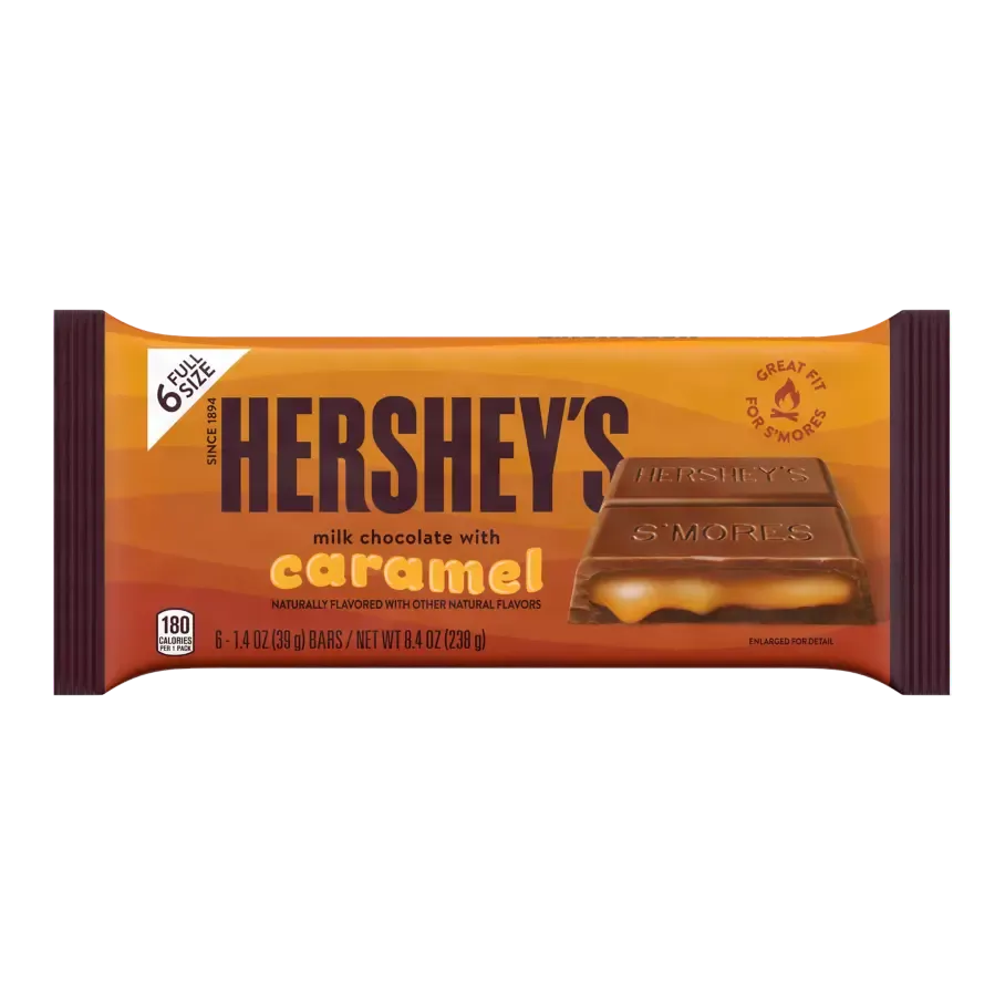 HERSHEY'S Milk Chocolate with Caramel Candy Bars 1.4 oz 6 Pack