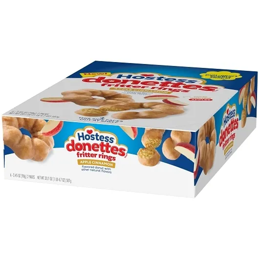 Hostess Apple Fritter Ring Donut 6 ct Single Serve