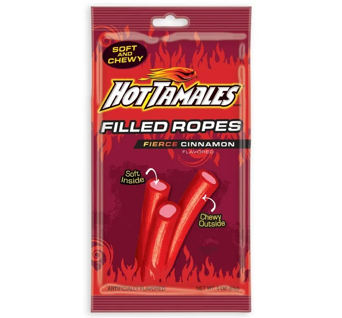 Hot Tamale Red Chewy Candy Licorice Ropes 3oz 12ct