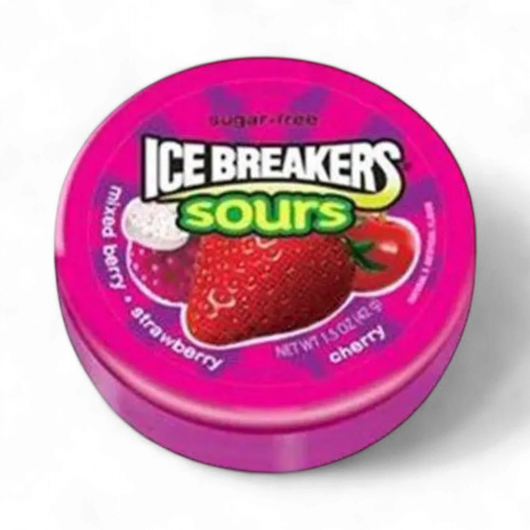Ice Breakers Sours Berry Strawberry Cherry 8 Count 1.5 Ounce Tray