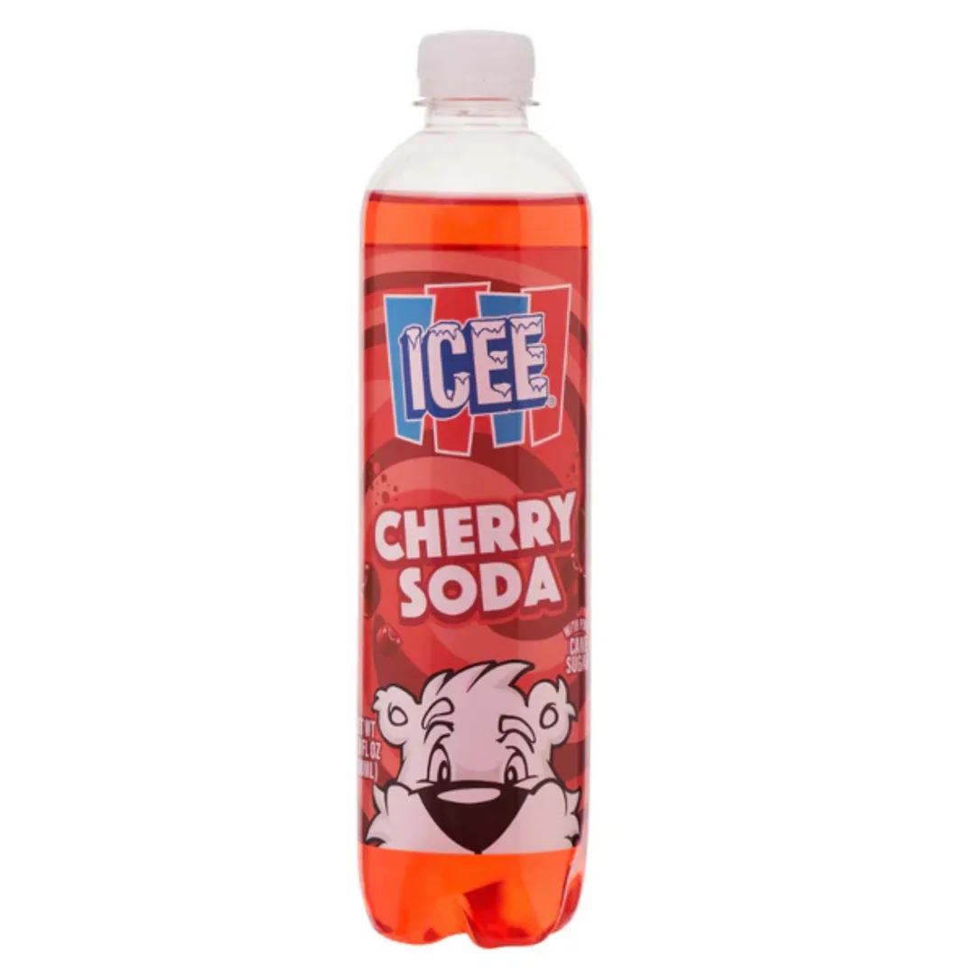 Icee Cherry Candy Soda Drink 17 oz 6 ct Plastic Bottles