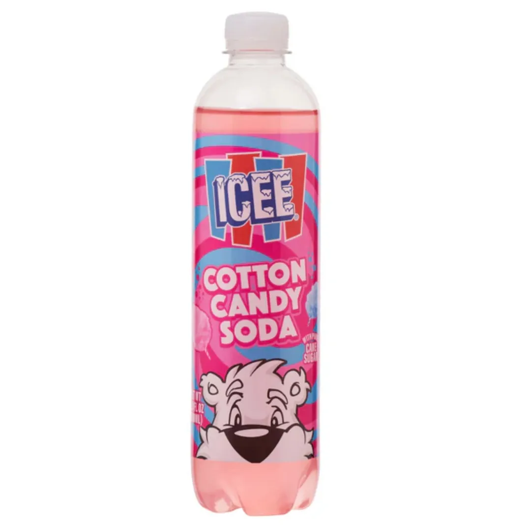 Icee Cotton Candy Soda Drink 17 oz 6 ct Plastic Bottles