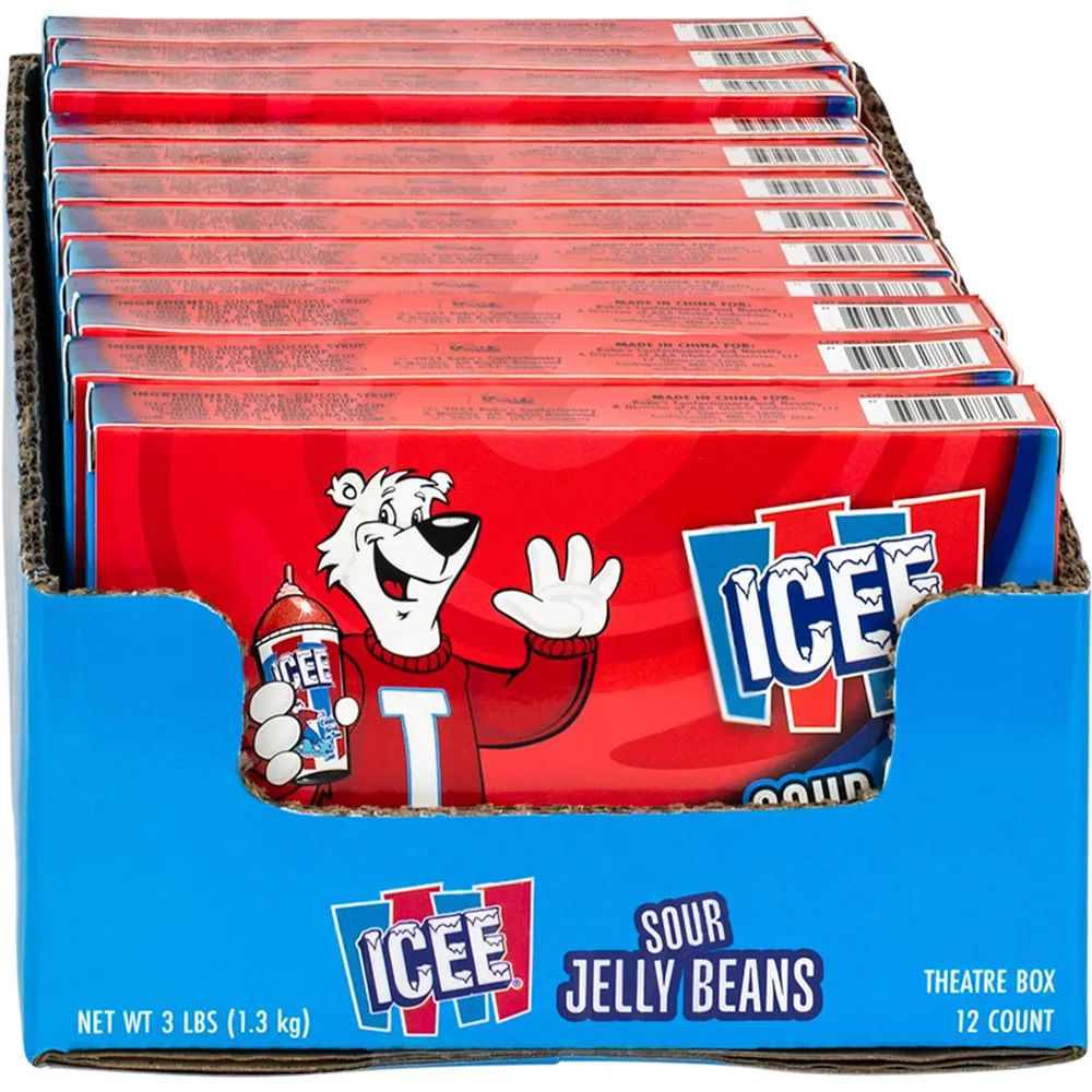 Icee Sour Jelly Beans Theater Box 4 Oz 12 Ct
