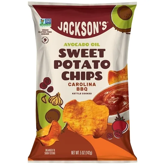Jacksons Sweet Potato Chips Carolina BBQ Avocado Oil 5oz 12ct
