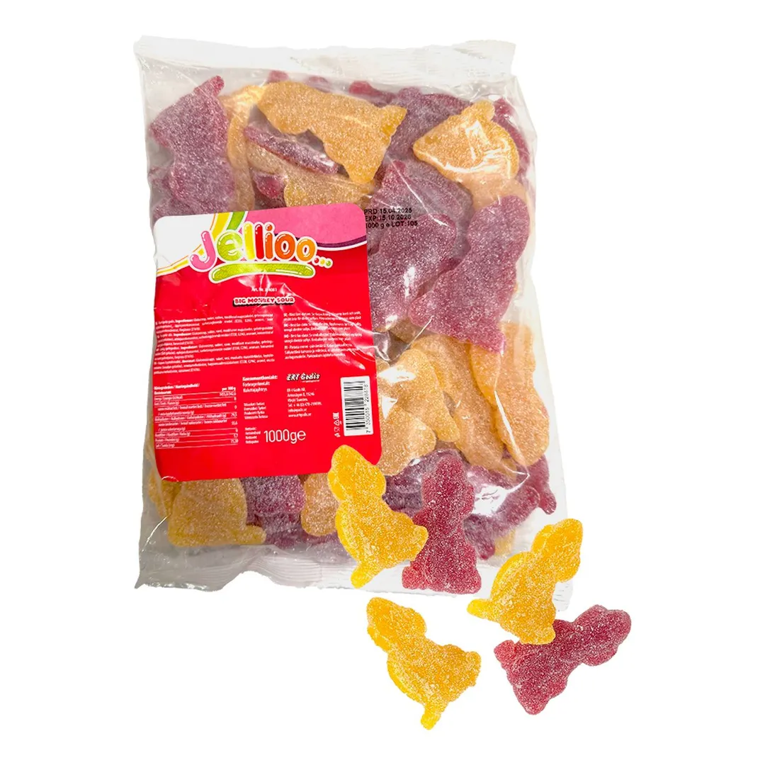 Jellioo Swedish Big Sour Monkey Mega Size 3" Gummy 2.2 lb