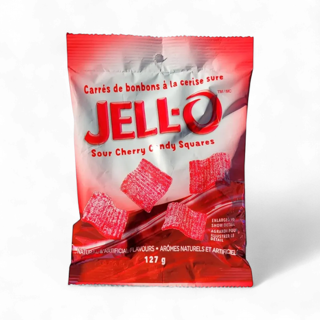 Jello Sour Cherry Squares 12 Ct 4.5 Oz Bags