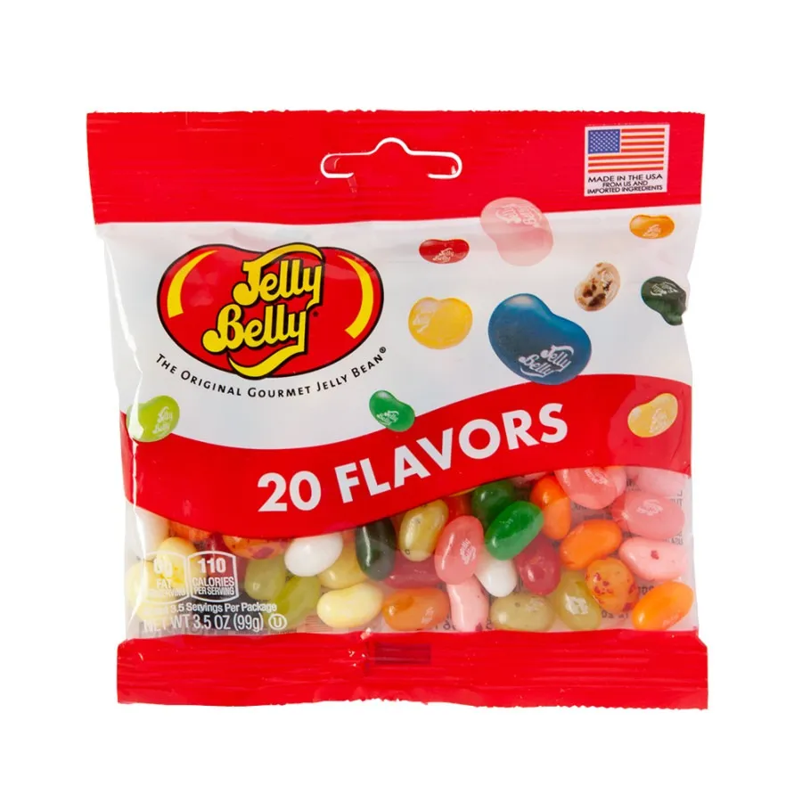 Jelly Belly 20 FLAVOR Jelly Bean Peg Bag 3.5 oz 12 ct (1)