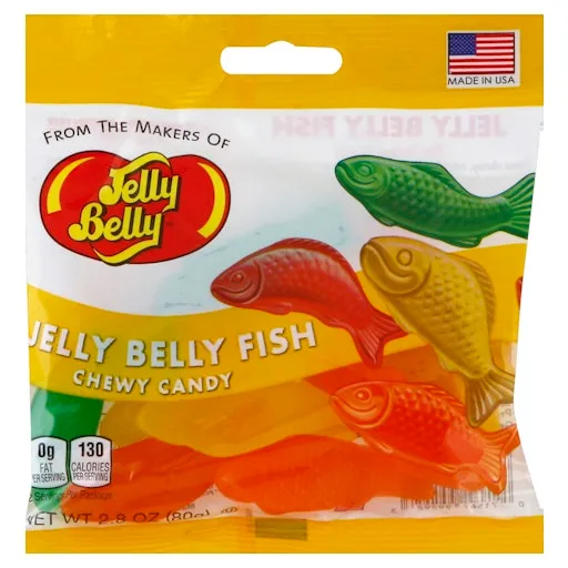 Jelly Belly Chewy Fish Gummy Peg Bag 3.5 oz 12 ct