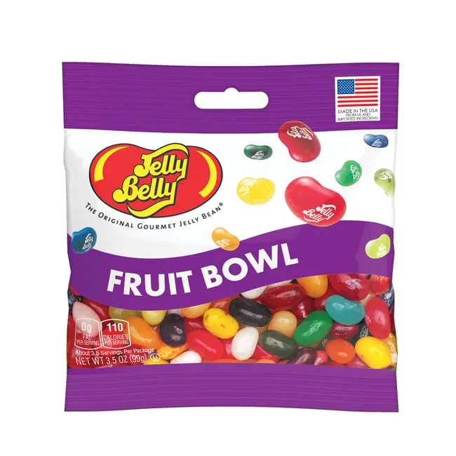 Jelly Belly FRUIT BOWL Jelly Bean Peg Bag 3.5 oz 12 ct
