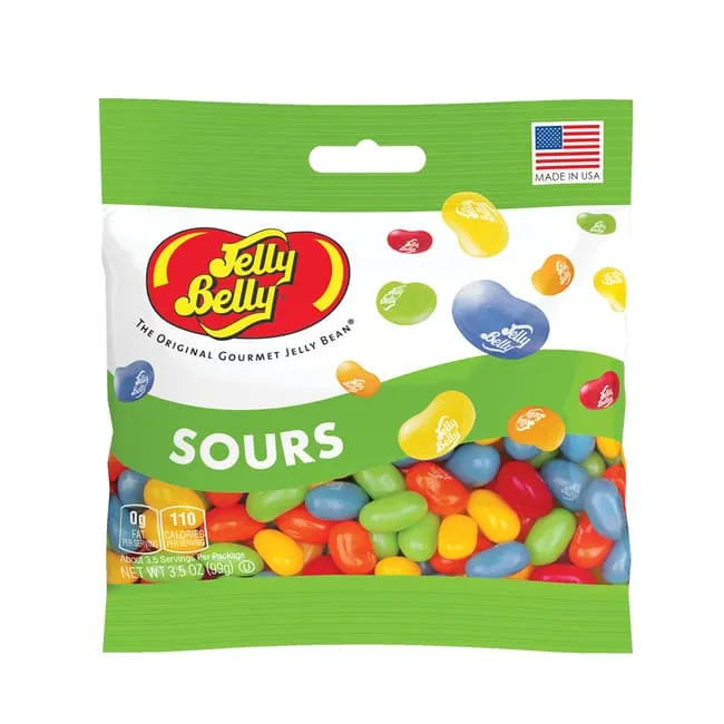 Jelly Belly SOURS Jelly Bean Peg Bag 3.5 oz 12 ct