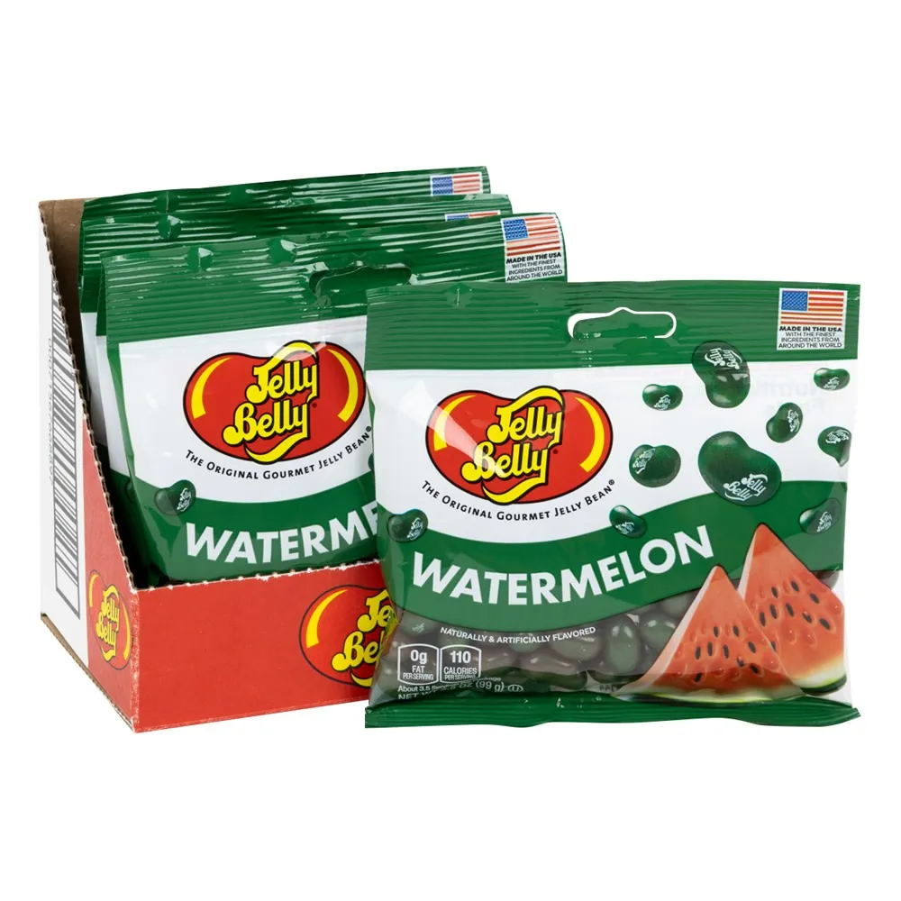 Jelly Belly Watermelon Jelly Bean Peg Bag 3.5 oz 12 ct