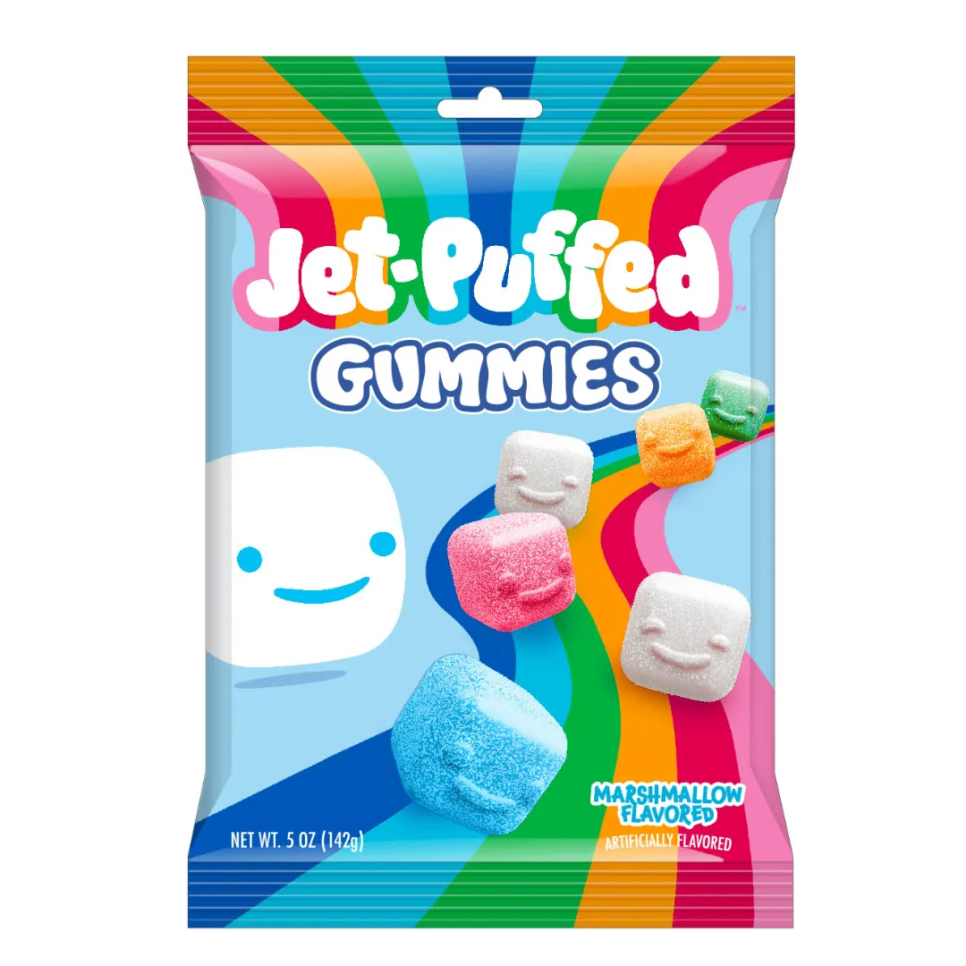 Jet-Puffed Marshmallow Flavor Gummies Peg Bag 5oz Peg Bag