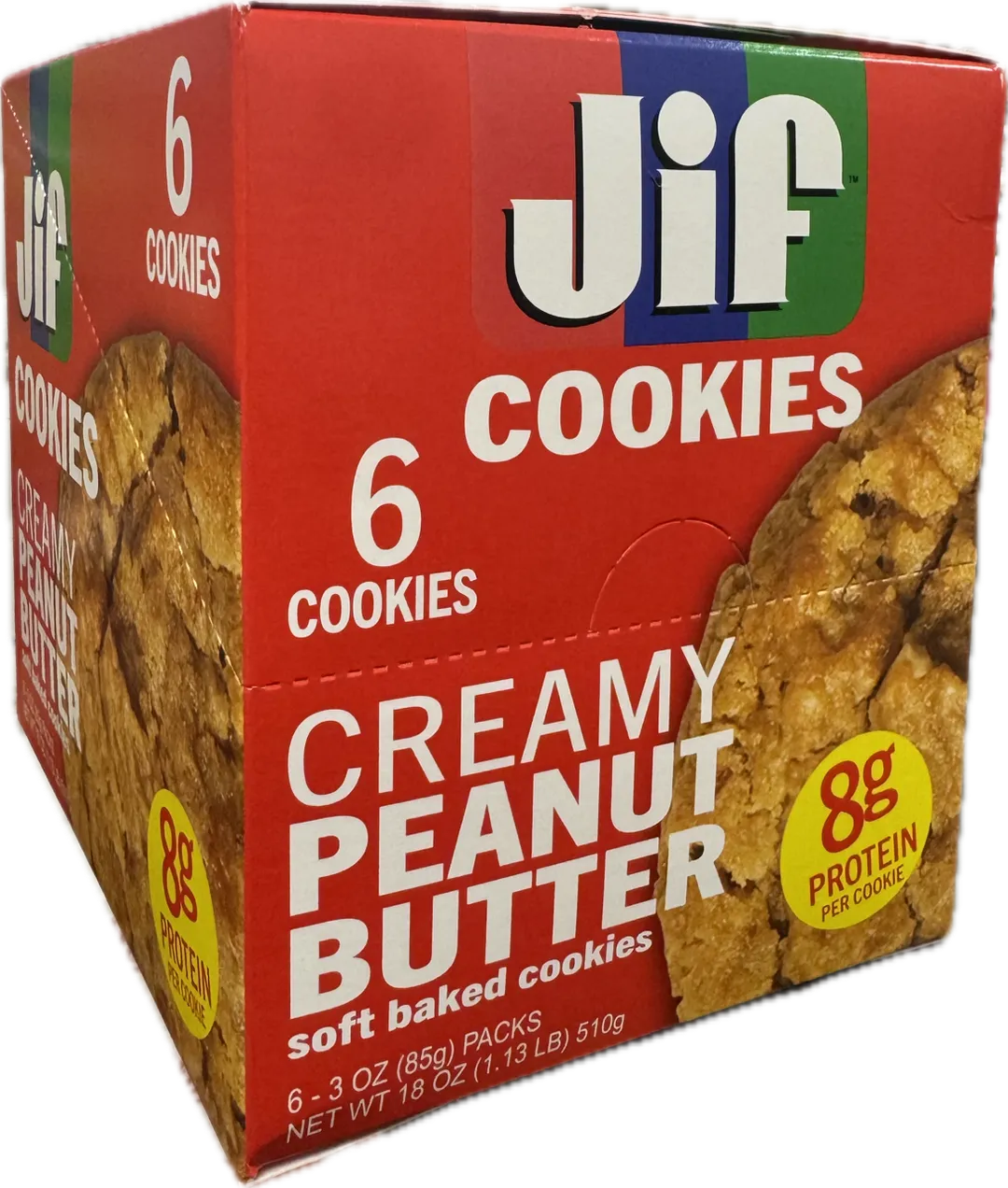 Jif Soft Baked PROTEIN Cookies Creamy Peanut Butter 3oz 6ct