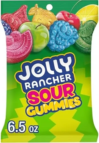 Jolly Rancher 6.5 Oz Sour Gummies Peg Bag