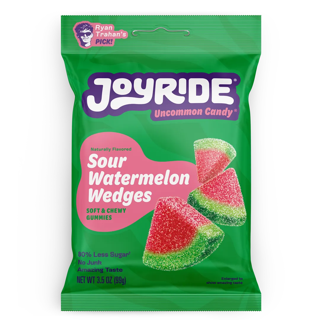 Joyride Low Sugar Sour Watermelon Wedges Candy 3.5 oz 10 ct