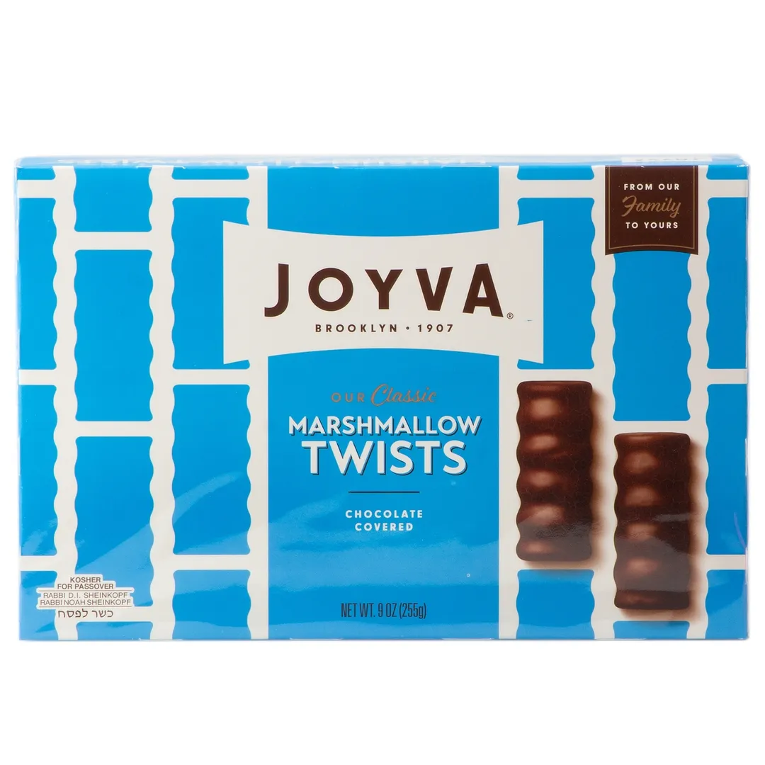 Joyva Chocolate Covered Marshmallow Twists 9 Oz Tray