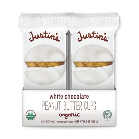 Justin's White Chocolate Peanut Butter Cups 1.4 oz 12 ct