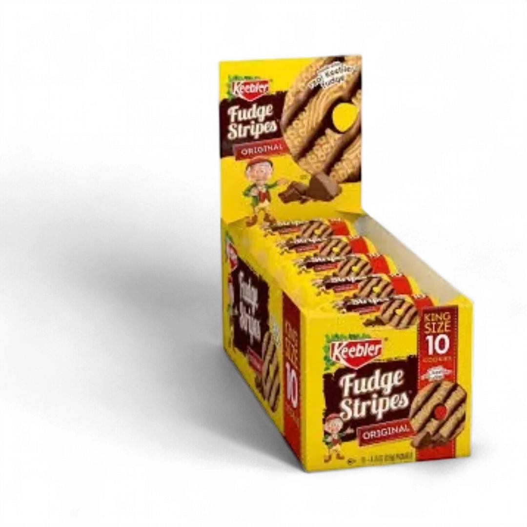 Keebler Fudge Stripes King Size 10 Count 4.75 Ounce 10 Cookies Per Pack