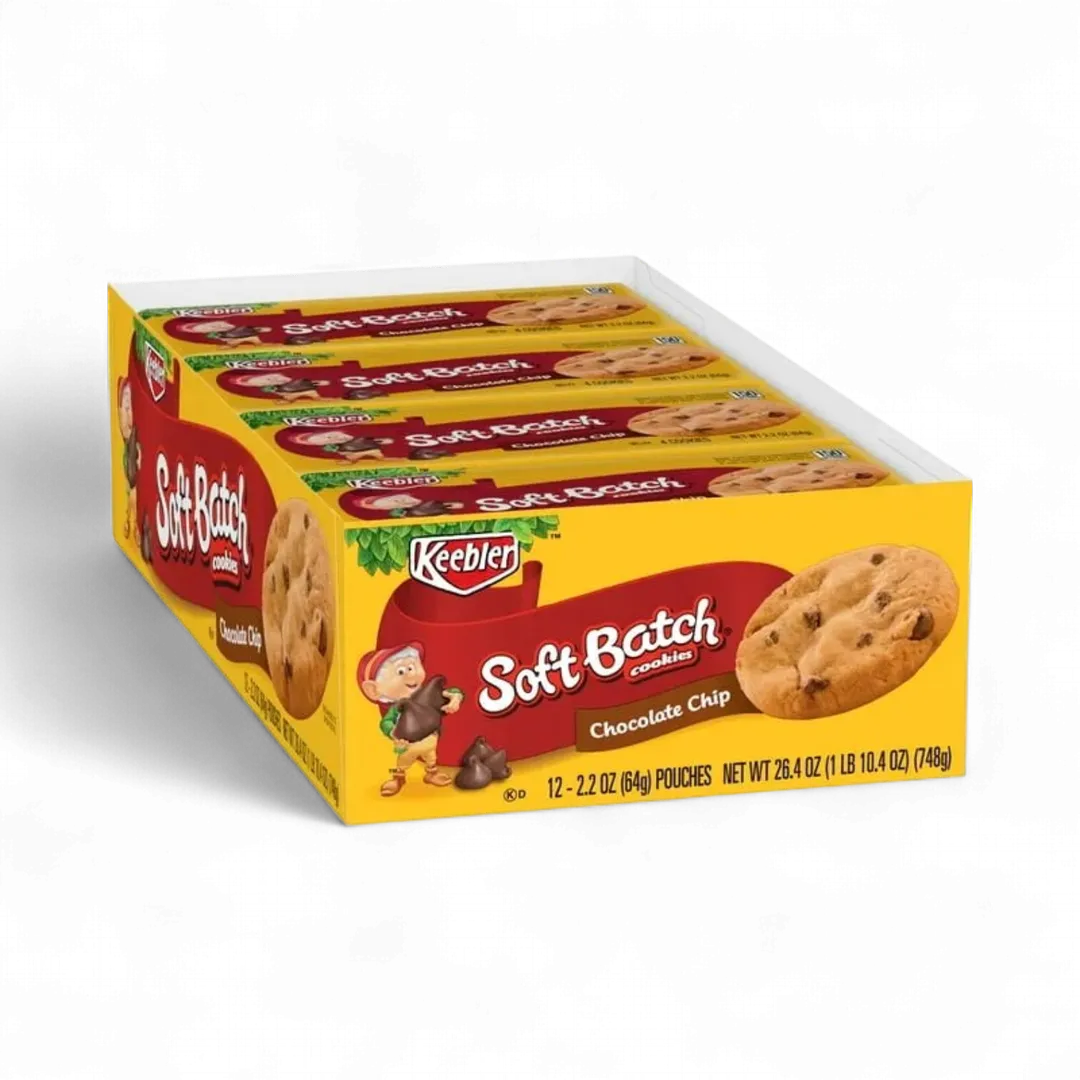 Keebler Original Soft Batch Cookies 12 Count 2.2 Ounce Bags Tray