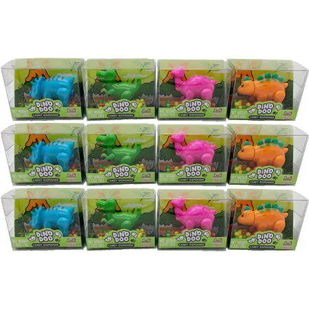 Kidsmania 12 Ct 0.32 Oz Mini Dino Doo Jurassic Droppings Candy Dispenser Toy