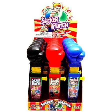 Kidsmania 12 Ct 0.60 Oz Sucker Punch Lollipop Toy Candy