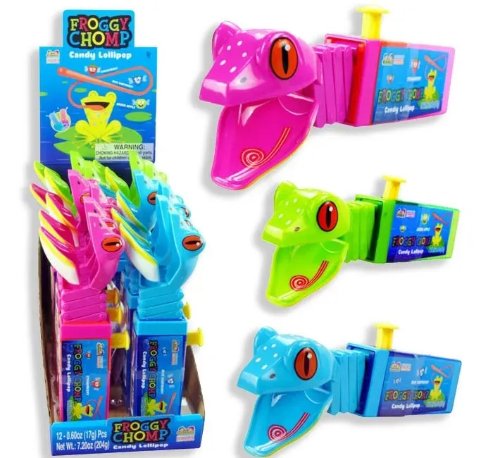 Kidsmania Froggy Frog Chomp Candy Lollipop 12 ct Copy