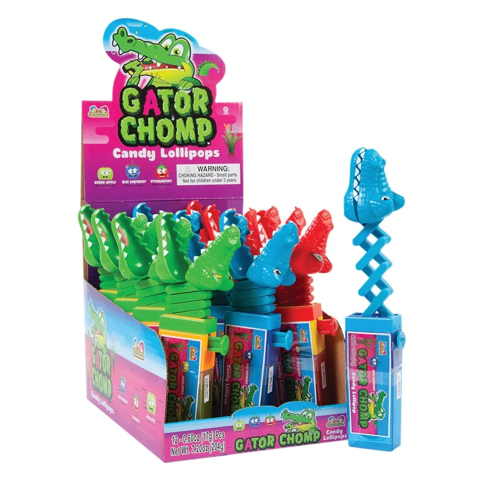 Kidsmania Gator Chomp Alligator Candy Lollipop 12 ct