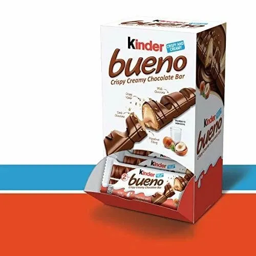Kinder Bueno Chocolate Hazelnut Candy Bar 1.5 oz 30ct Counter Changemaker
