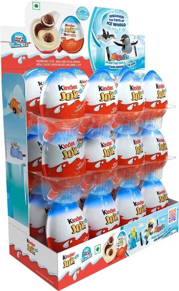 Kinder Joy Suprise Chocolate Egg Stand Up BOY Display 24ct