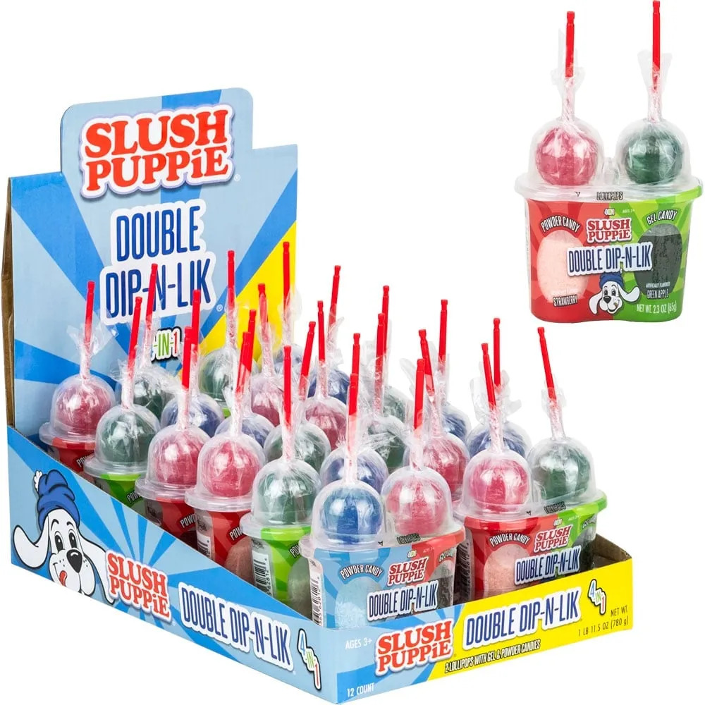 Koko's Slush Puppie Double Dip-N-Lik Lollipop 2.29oz 12ct